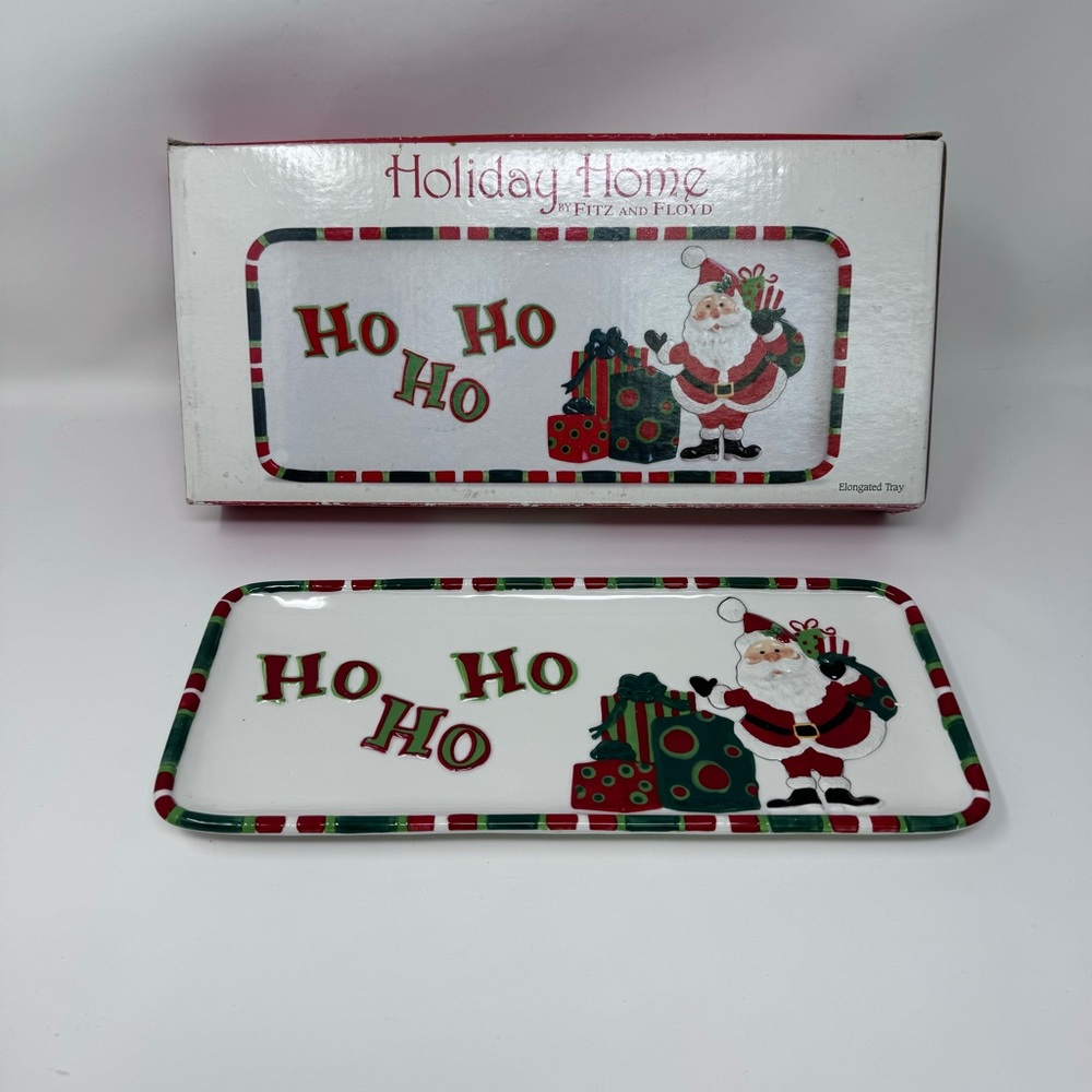 Holiday home by Fitz and Floyd long plate tray That’s a Wrap collection 2007